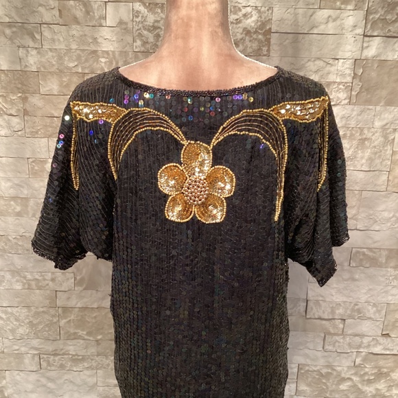Vintage Elegance by Anujan Sequined and Beaded Top - Picture 8 of 15